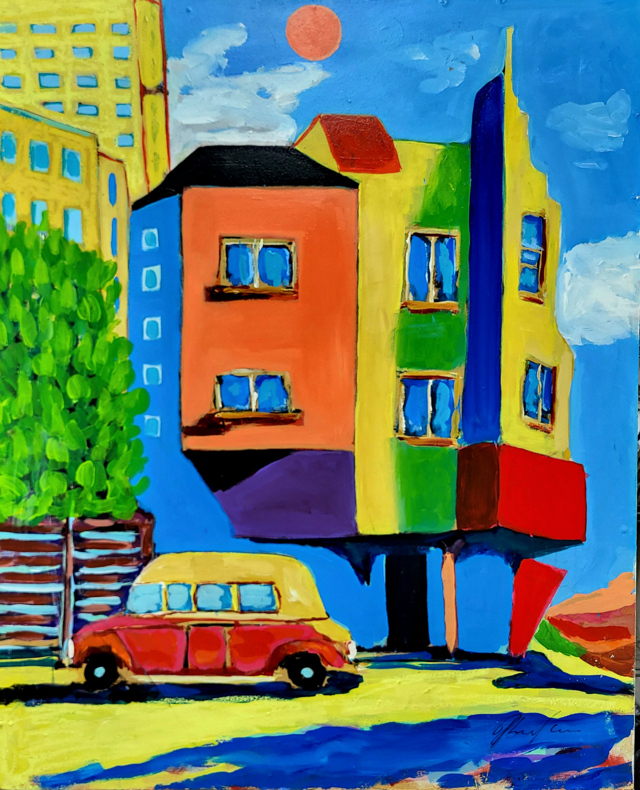 Amber Street Afternoon original artwork preview image